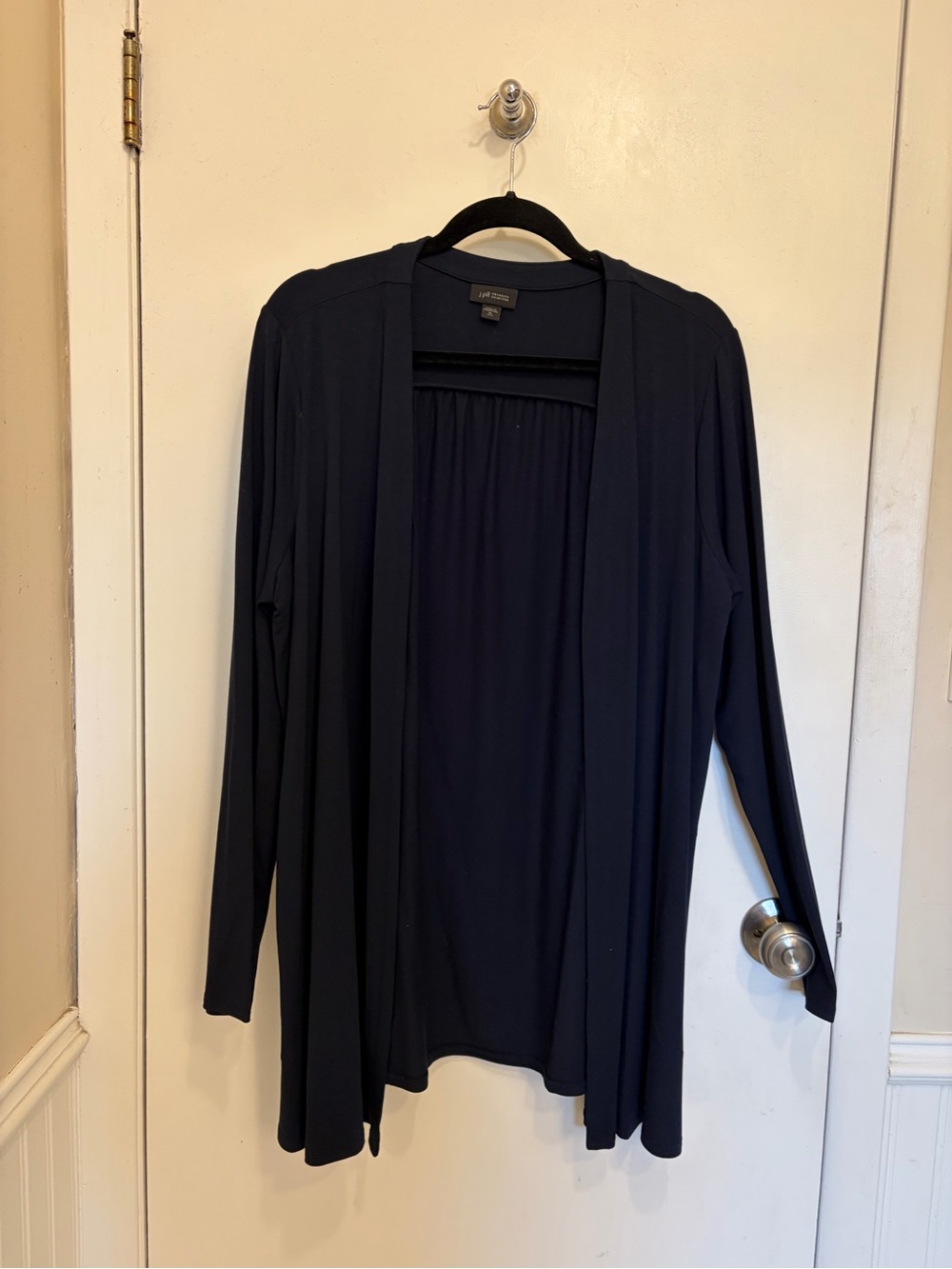 J Jill Navy Open-Front Cardigan